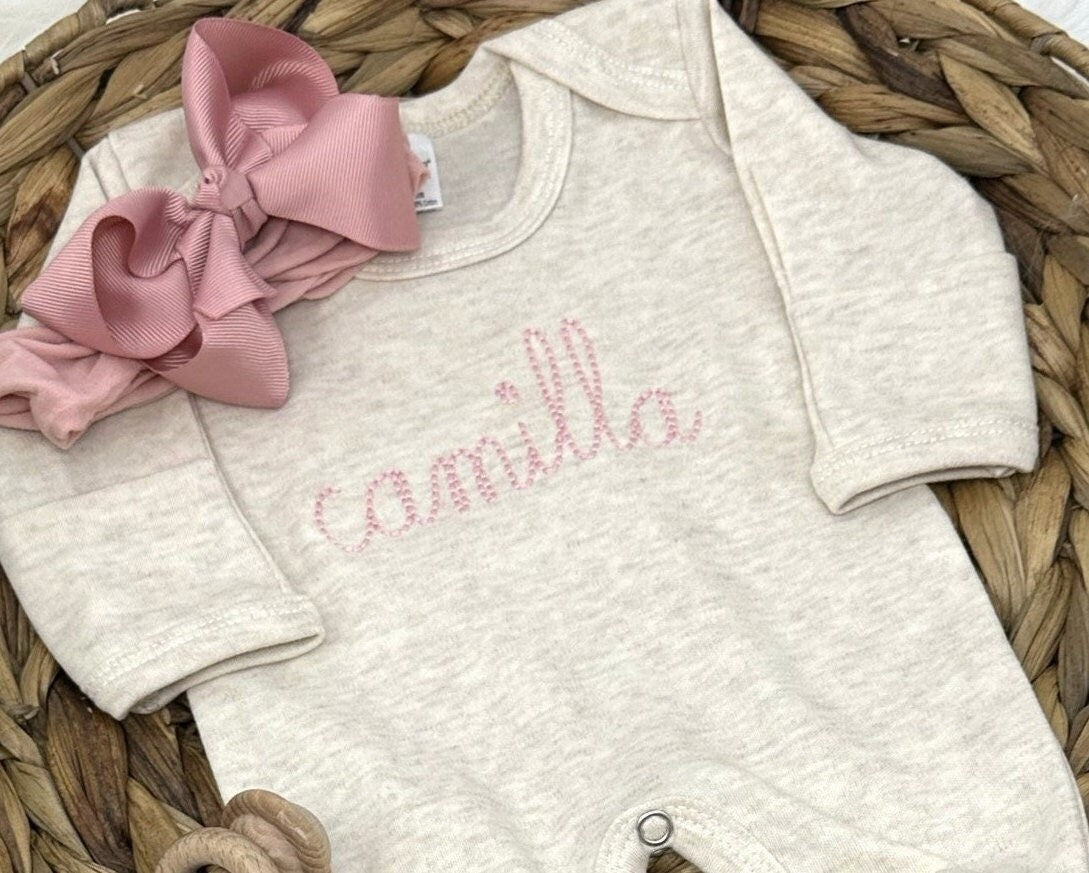 Personalized Newborn Girl Coming Home Outfit, Baby Girl Name